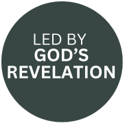 button saying - Led by God's revelation